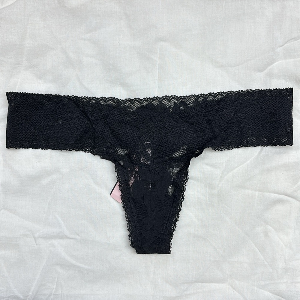 Victoria's Secret Black Lace Thong